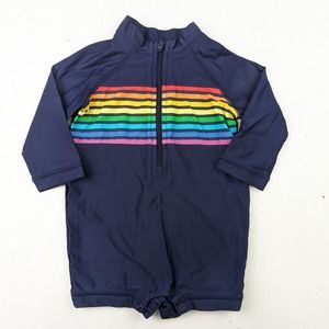 Primary Navy Rainbow Stripe Rashguard